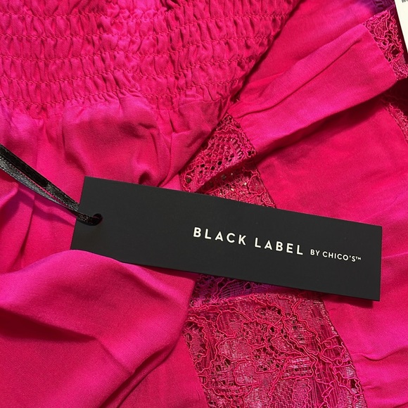 NWT Black Label by Chico’s Size 3 (16) Lace Inset Skirt Color: Summerberry - Picture 6 of 7